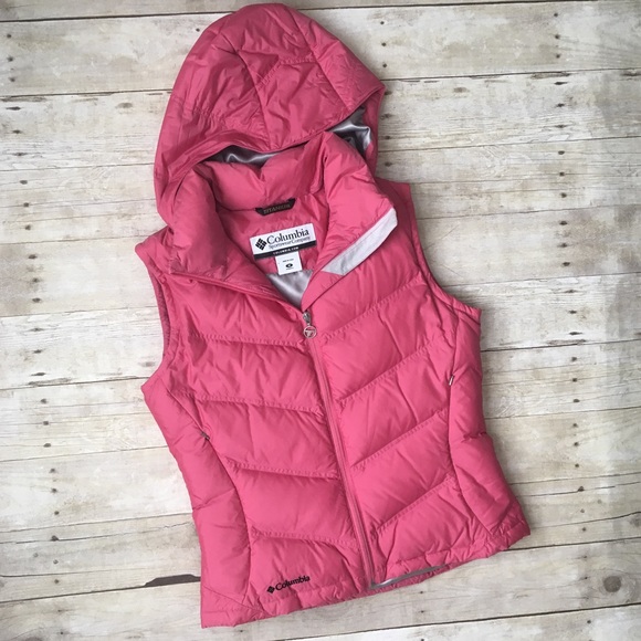 Columbia Jackets & Blazers - Columbia Hooded Titanium Pink Puffer Vest
